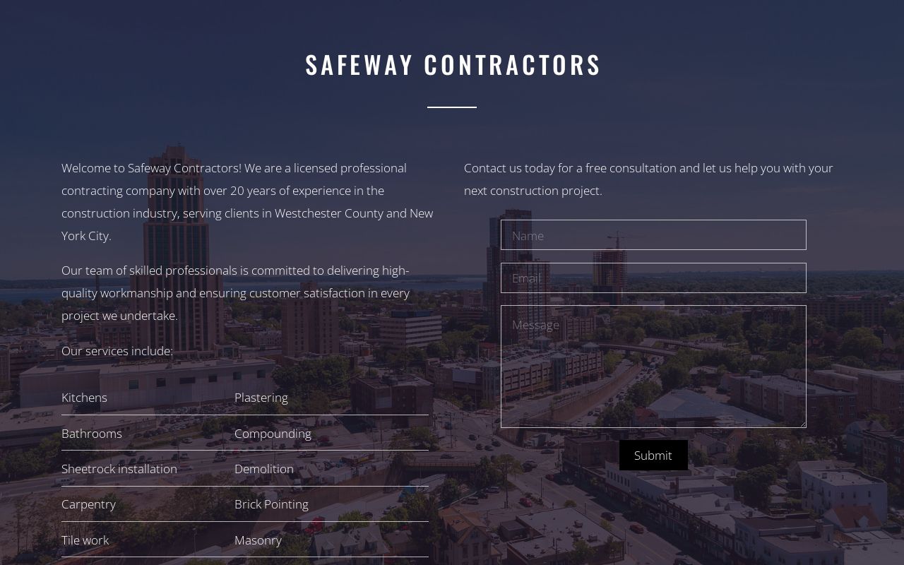 Safeway Contractors Professional Contracting Services in Westchester
